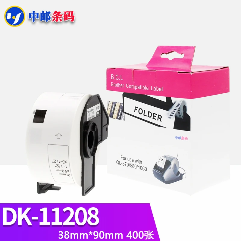 1 Рулон Совместимой этикетки DK-11208 38*90 мм для высечки белой бумаги для принтера Brother DK11208 DK-1208 . ' - ' . 5