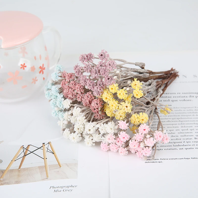 1 шт. мини-букет искусственных цветов, Шелковые разноцветные поддельные цветы для домашнего декора комнаты, свадебные украшения, Аксессуары для венков DIY Crafts . ' - ' . 2