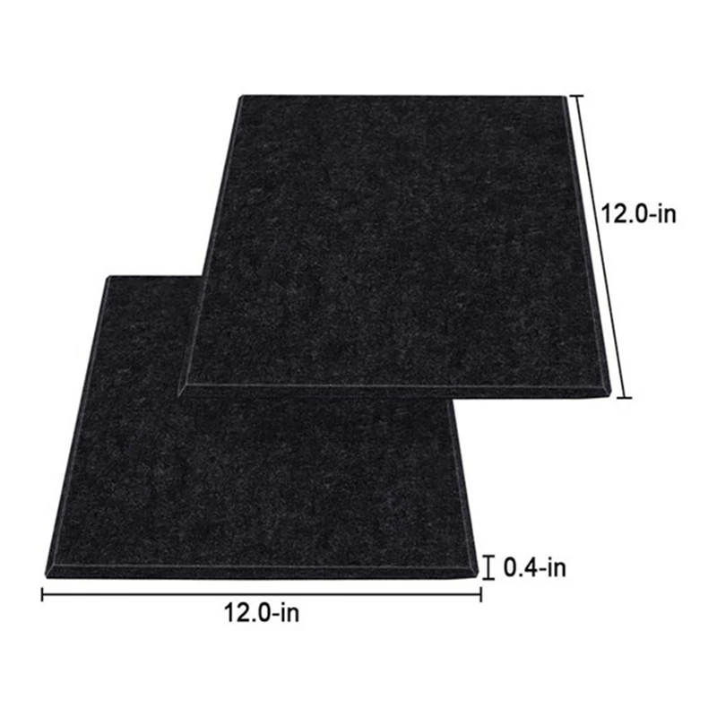 12 Упаковок квадратных акустических панелей 12X12x0,4 дюйма, акустические панели высокой плотности, звукоизолированные, со скошенными краями, черный . ' - ' . 5