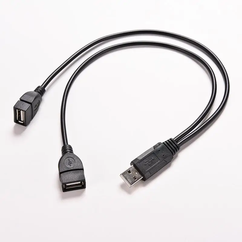 1шт Черный Удлинитель USB 2.0 От 1 До 2 Двух USB-разъемов Концентратор передачи данных Адаптер Питания Y-Разветвитель USB-Кабель Для зарядки Шнур Питания . ' - ' . 1