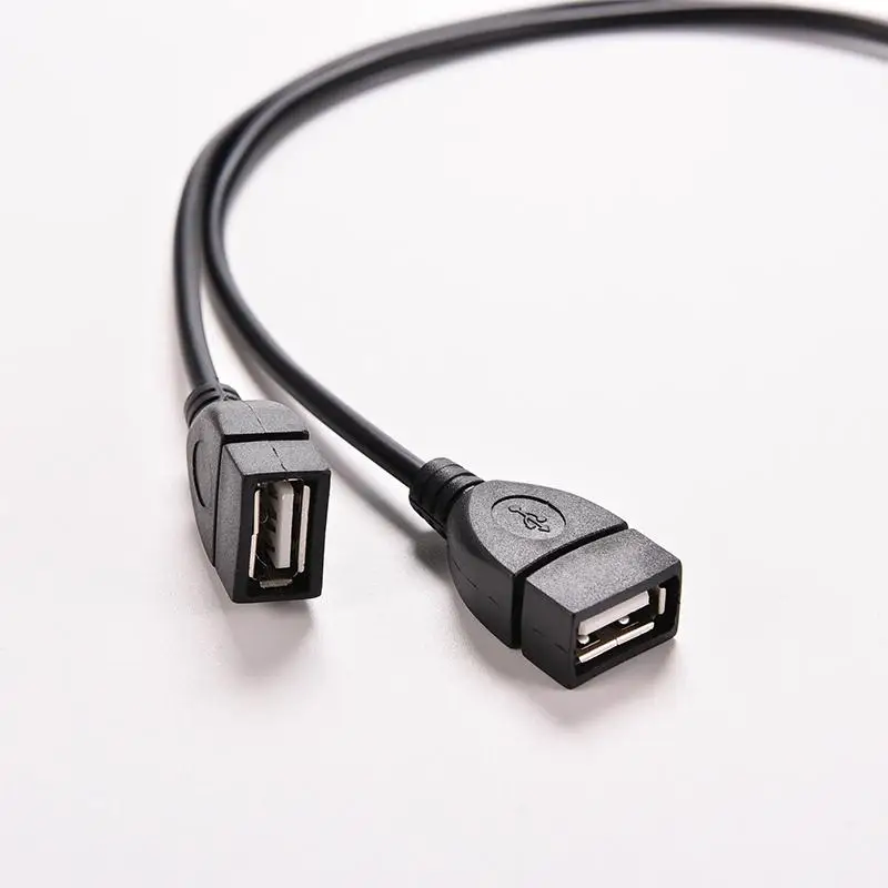 1шт Черный Удлинитель USB 2.0 От 1 До 2 Двух USB-разъемов Концентратор передачи данных Адаптер Питания Y-Разветвитель USB-Кабель Для зарядки Шнур Питания . ' - ' . 2