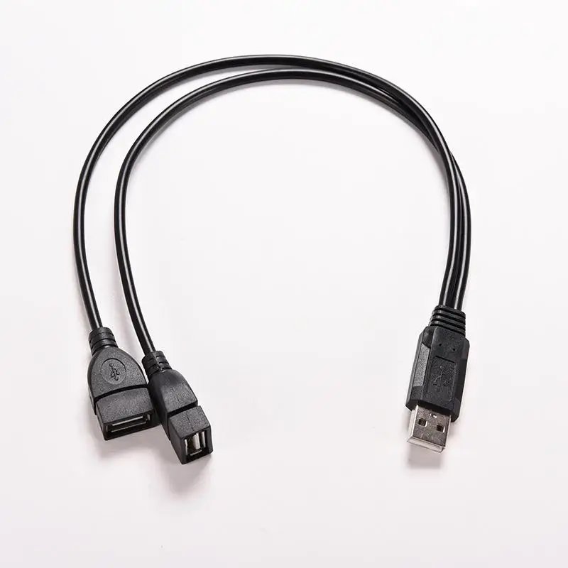 1шт Черный Удлинитель USB 2.0 От 1 До 2 Двух USB-разъемов Концентратор передачи данных Адаптер Питания Y-Разветвитель USB-Кабель Для зарядки Шнур Питания . ' - ' . 5