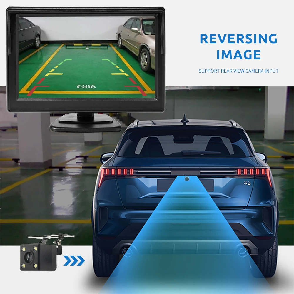 BINWEI 5-дюймовый Монитор камеры заднего вида автомобиля для видео парковки автомобиля, светодиодная камера ночного видения HD заднего вида с экранным дисплеем . ' - ' . 4