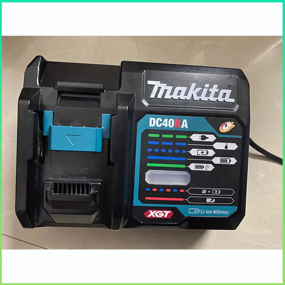 Makita DC40RA 40V Max XGT Быстрое Оптимальное Зарядное Устройство с Цифровым Дисплеем Оригинальное Литиевое зарядное устройство 40V с двойным вентилятором . ' - ' . 5