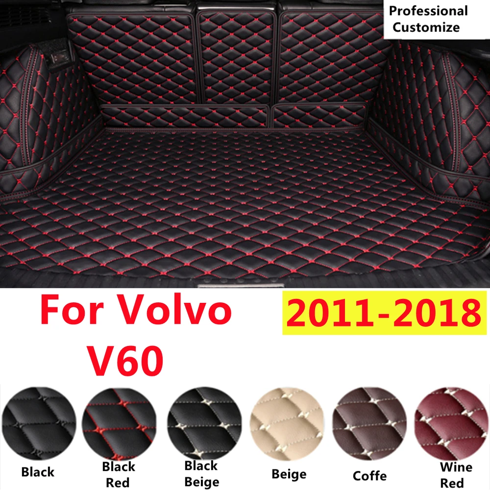 SJ Custom Fit Полный Комплект Водонепроницаемого Коврика Для Багажника Автомобиля Автозапчасти Вкладыш Для Багажного Лотка Грузовая Задняя Накладка Для Volvo V60 2011-12-2018 . ' - ' . 0