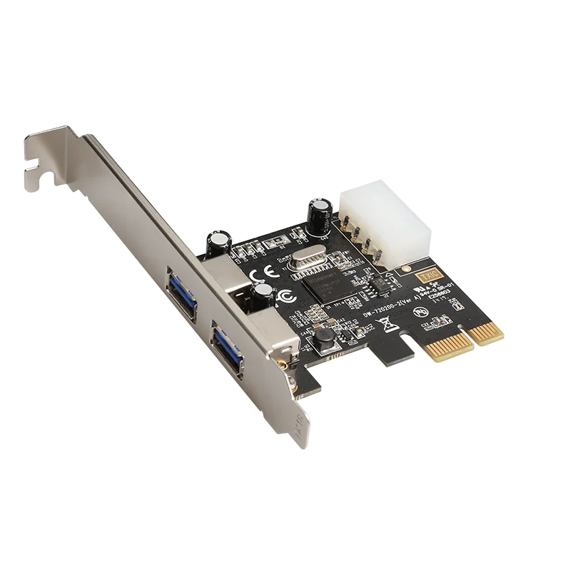 USB 3,0 Адаптер Карты расширения PCI-E Внешний 2-Портовый Концентратор USB3.0 Внутренний 4-контактный Разъем питания IDE Для ПК . ' - ' . 2