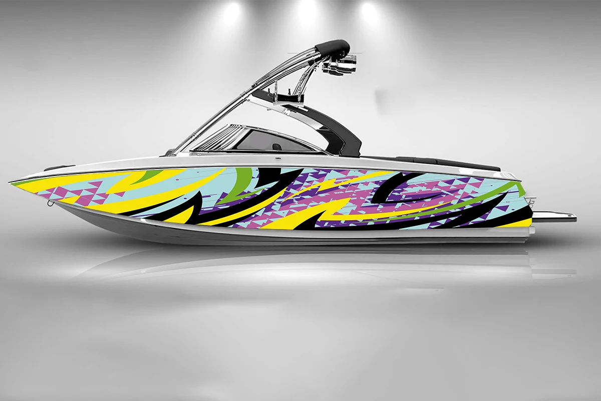 Абстрактная векторная иллюстрация Наклейки На Лодку Самоклеящиеся Наклейки Мода Пользовательские Виниловые Водонепроницаемые Наклейки На Лодку Термоаппликация . ' - ' . 0