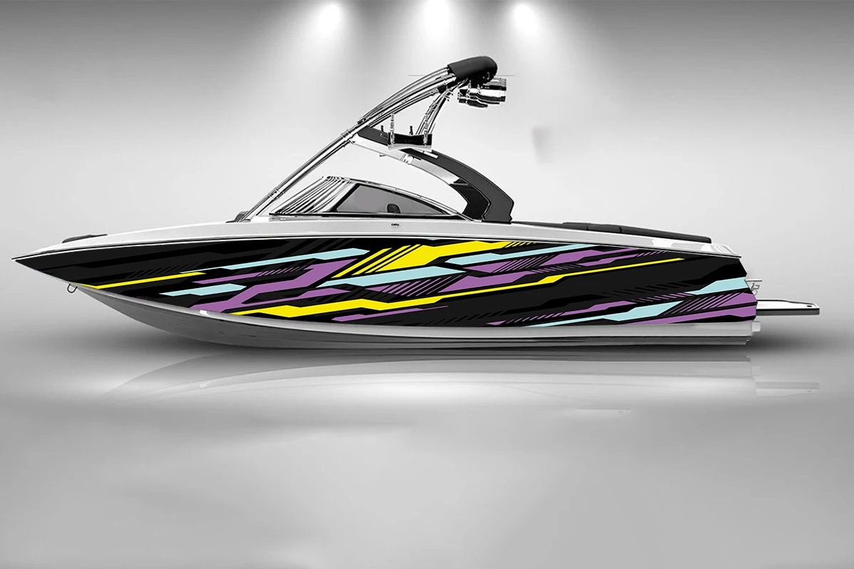 Абстрактная векторная иллюстрация Наклейки На Лодку Самоклеящиеся Наклейки Мода Пользовательские Виниловые Водонепроницаемые Наклейки На Лодку Термоаппликация . ' - ' . 1