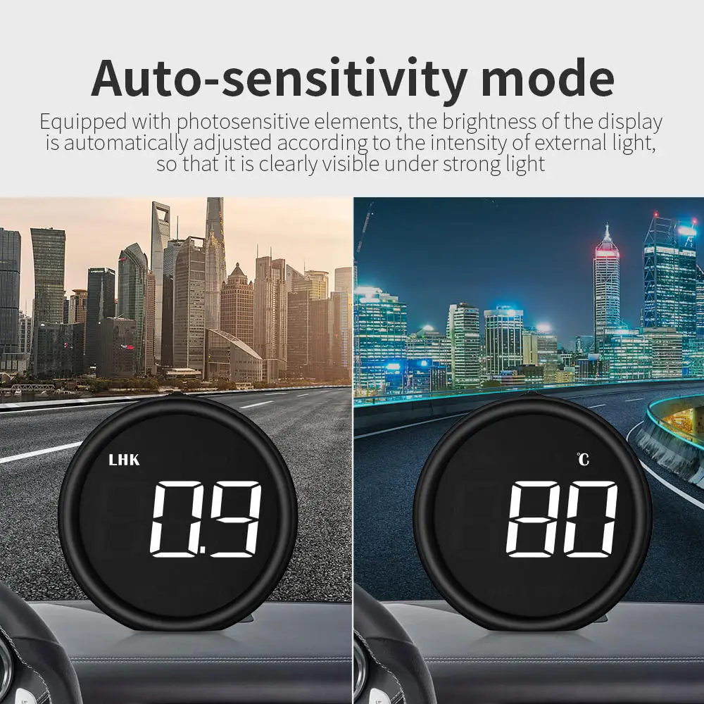 Автомобильный HUD-дисплей OBD2, Умный цифровой Спидометр, Одометр, Охранная сигнализация, температура воды, обороты в минуту Для автомобильных аксессуаров . ' - ' . 5