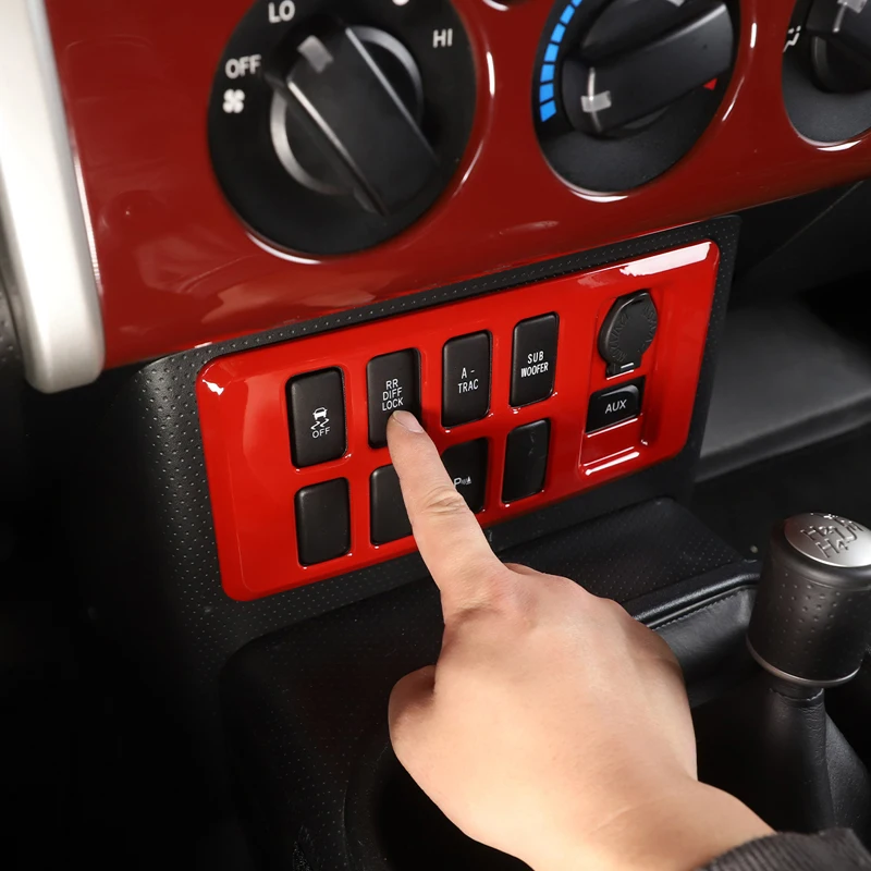 Для 2007-2021 Toyota FJ Cruiser ABS из углеродного волокна, наклейка на панель управления режимом кондиционирования воздуха, аксессуары для украшения интерьера . ' - ' . 3