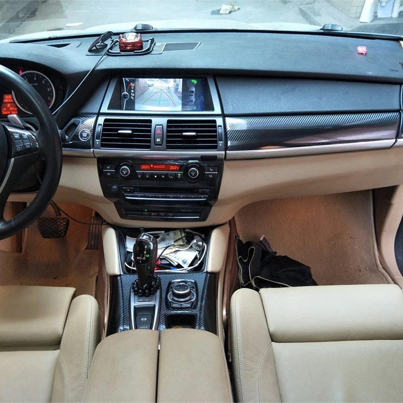 Для BMW X5 E70/X6 E71 Внутренняя Центральная панель Управления Дверная ручка 3D/5D Наклейки из углеродного волокна, наклейки Для стайлинга автомобилей . ' - ' . 2