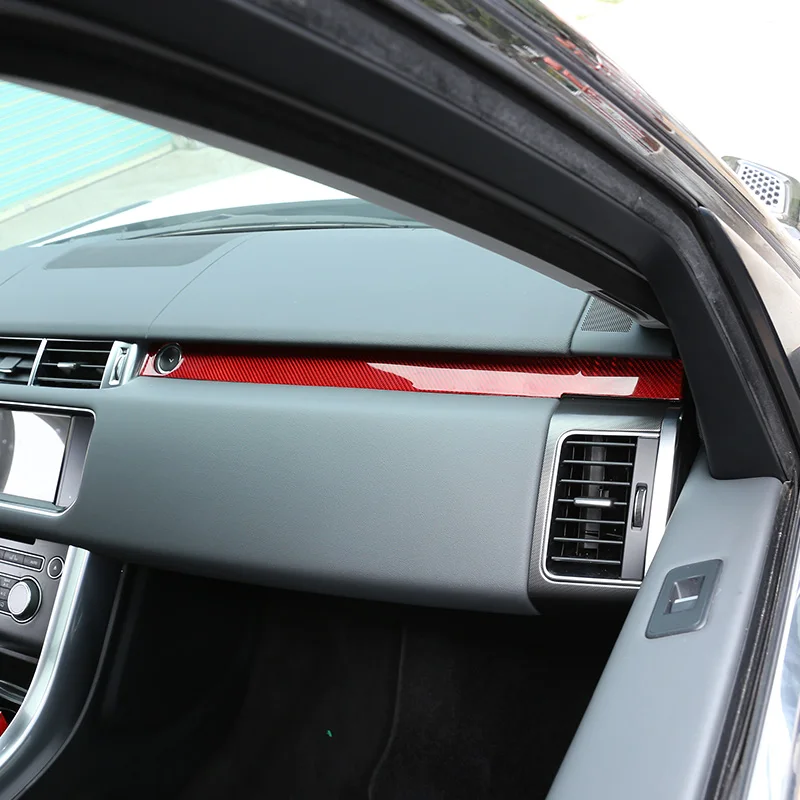 Для Land Rover Range Rover Sport RR Sport 2014-22 Наклейки для отделки салона автомобиля из настоящего углеродного волокна с центральным управлением, автомобильные аксессуары . ' - ' . 3
