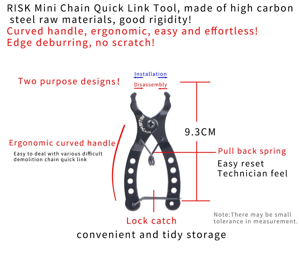 Инструмент для велосипедной цепи RISK Mini Mountain Bike Chain Quick Link Велосипедный Ключ Для снятия зажима Цепи MTB RL216 . ' - ' . 5