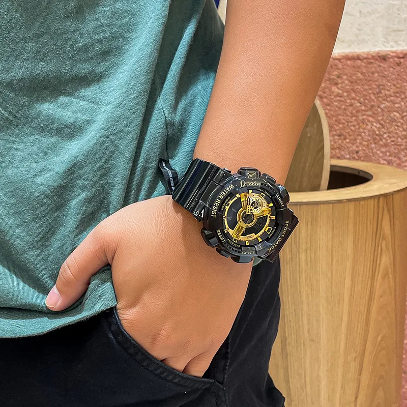 Круглые водонепроницаемые и светящиеся молодежные модные спортивные часы с большим циферблатом, мужские и женские электронные часы . ' - ' . 1