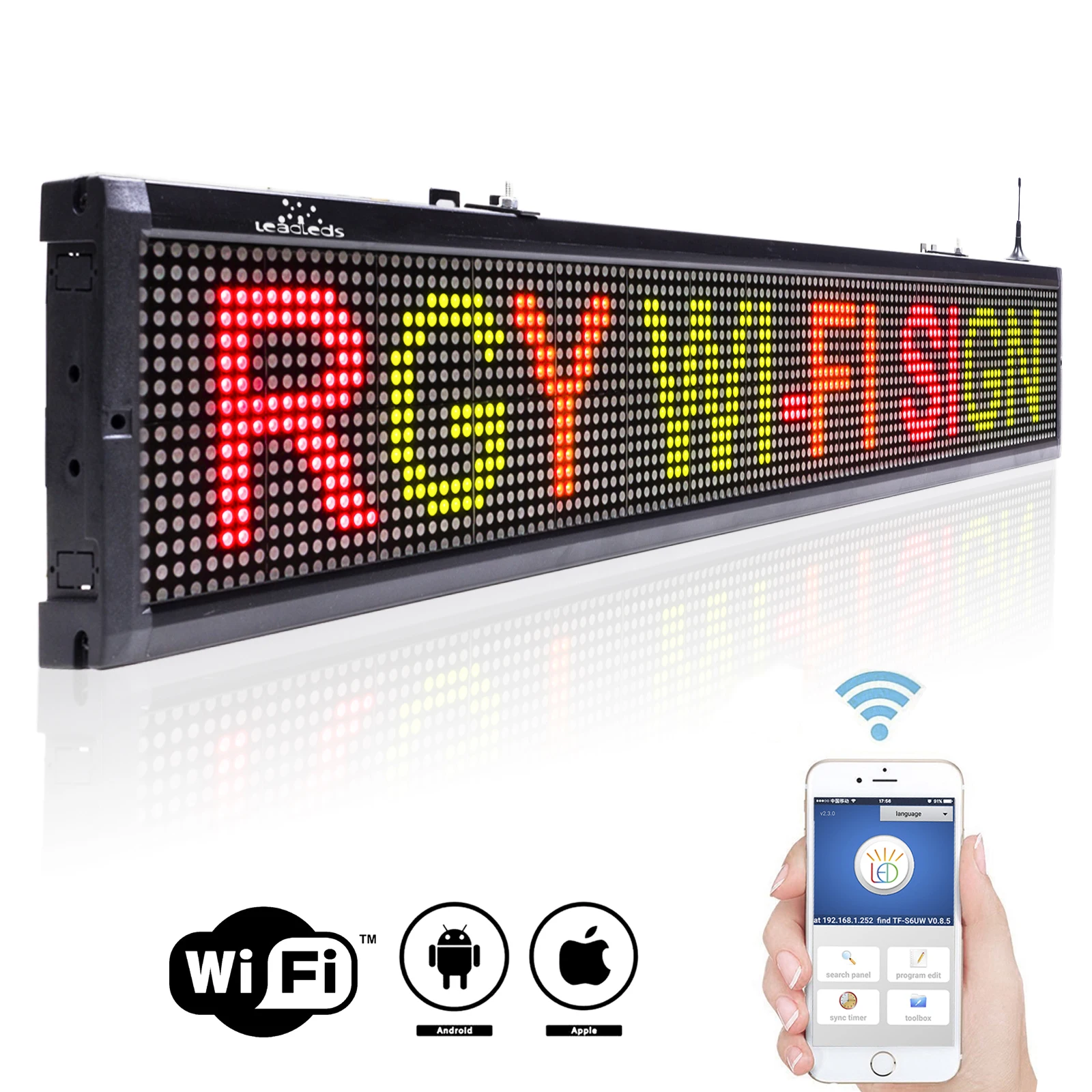 НЕТКАНЫЙ 102 см Wi-Fi светодиодный рекламный знак с прокруткой 16 * 128 Матричный экранный модуль DIY Программируемый знак сообщения Автомобильная дисплейная панель . ' - ' . 0
