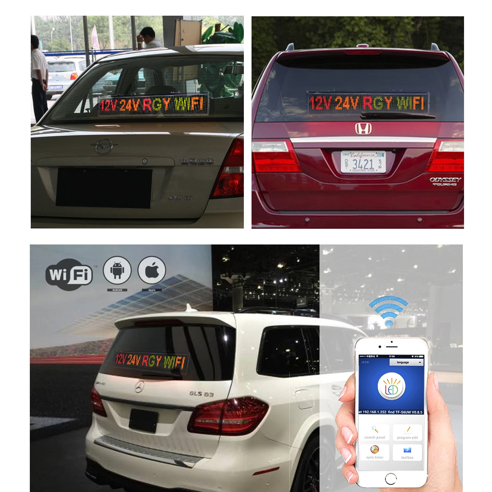 НЕТКАНЫЙ 102 см Wi-Fi светодиодный рекламный знак с прокруткой 16 * 128 Матричный экранный модуль DIY Программируемый знак сообщения Автомобильная дисплейная панель . ' - ' . 1