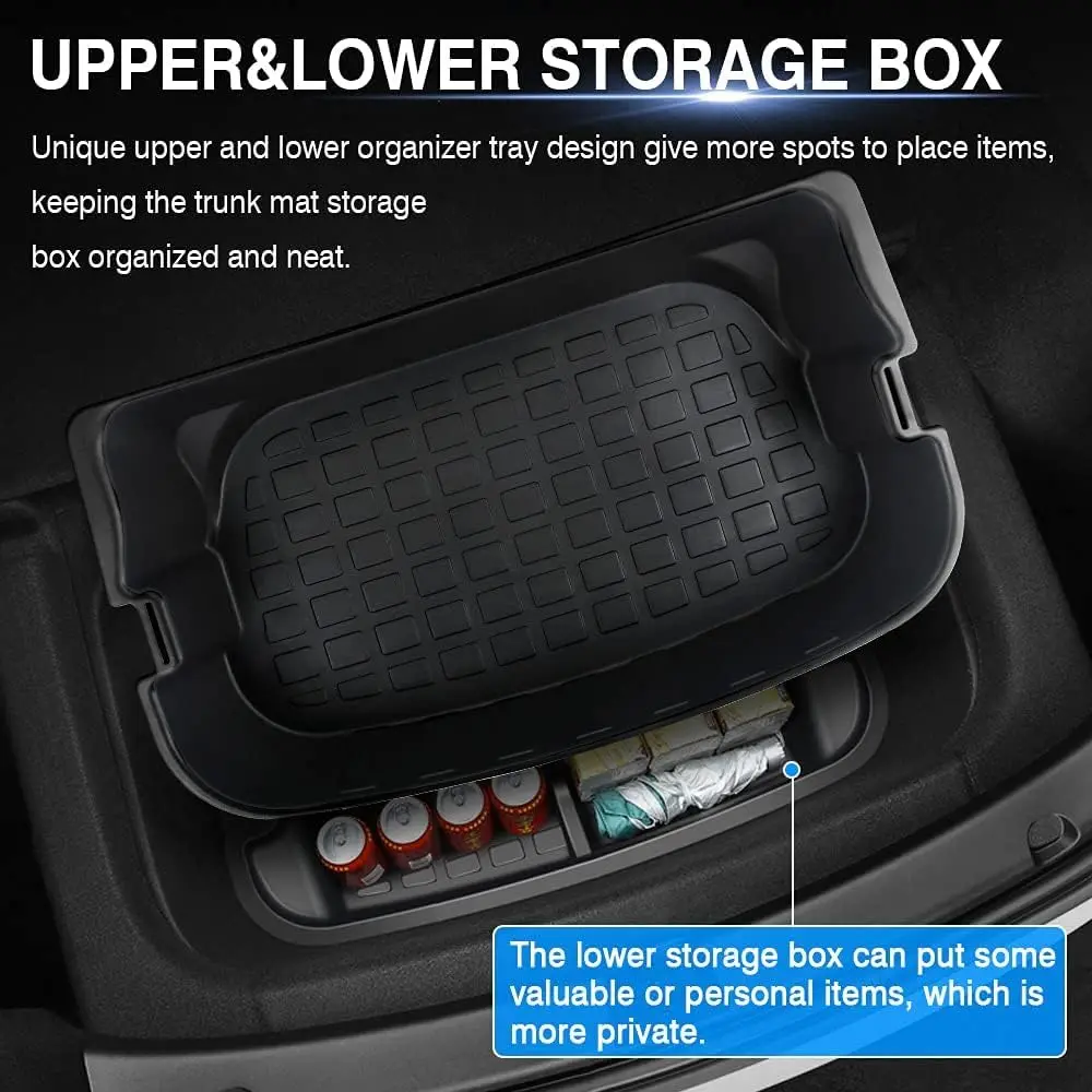 Органайзер для багажника Tesla Model Y на 2020-2023 годы, Лоток для органайзера для хранения в багажнике, верхние и нижние задние ящики для хранения, Коврик для багажника, Коробка для хранения . ' - ' . 1