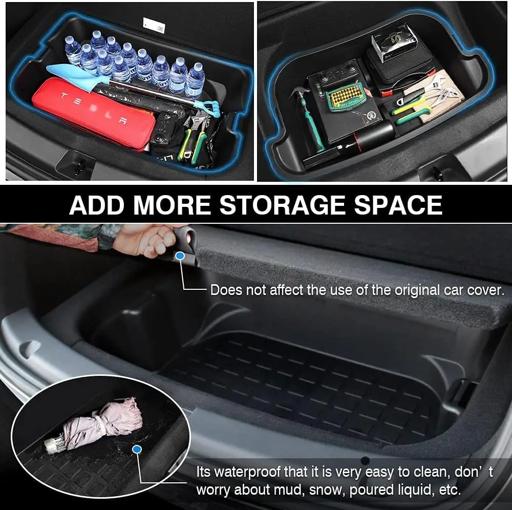 Органайзер для багажника Tesla Model Y на 2020-2023 годы, Лоток для органайзера для хранения в багажнике, верхние и нижние задние ящики для хранения, Коврик для багажника, Коробка для хранения . ' - ' . 2