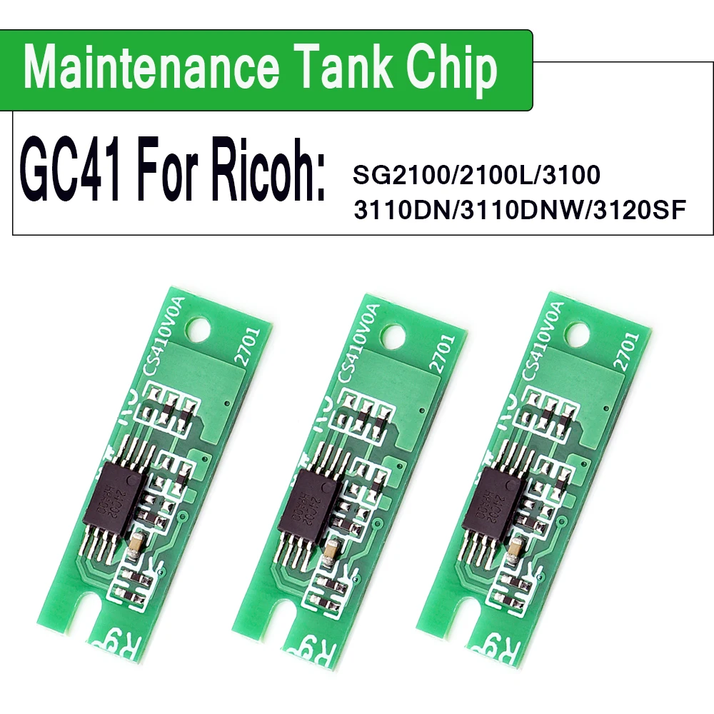 Постоянный чип для сбора отработанных чернил GC41 для Ricoh Aficio 400 800 2200 3200 SG 3110DNW SG3100 SG7100 SG2100 Микросхемы автоматического сброса . ' - ' . 0