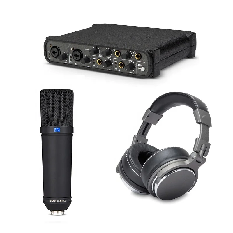 Профессиональный набор U87B, записывающий микрофон, комплект конденсаторной звуковой карты с наушниками для студийной записи голоса . ' - ' . 0