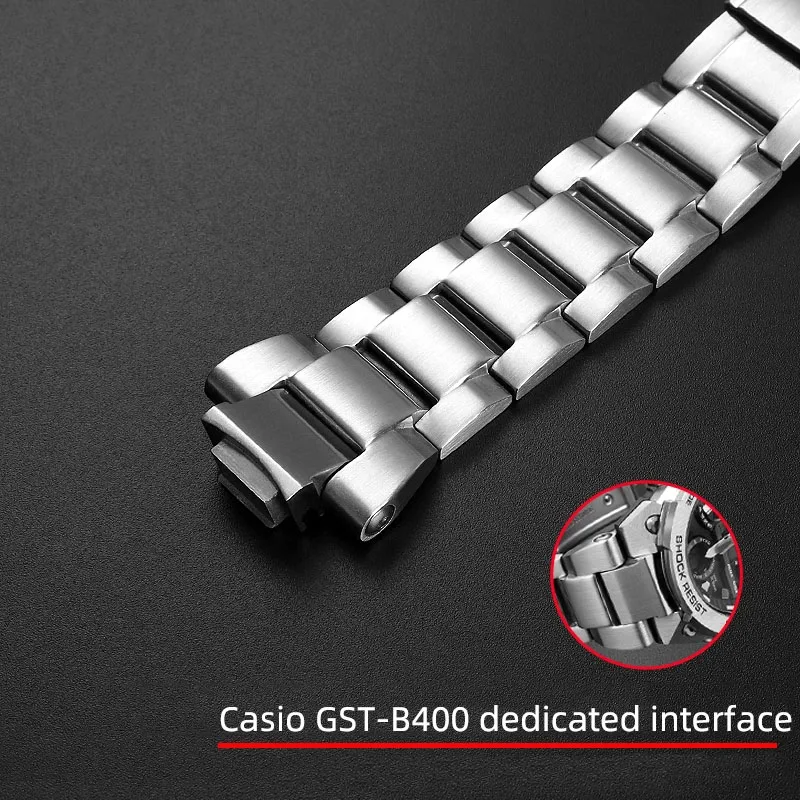Прочный Ремешок для часов из нержавеющей стали Подходит Для Часов Casio G-SHOCK Steel Heart Серии GST-B400, Ремешок Для часов, Мужской Ремешок . ' - ' . 3
