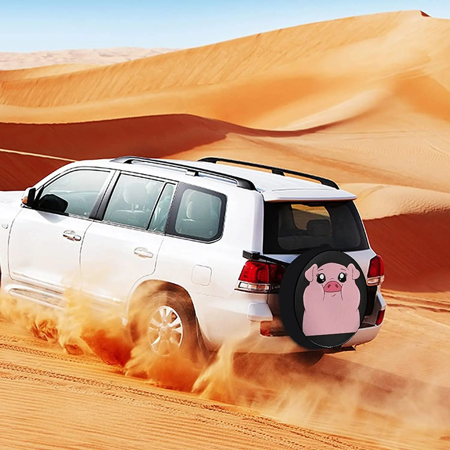 Чехлы для шин Funny Cute Pink Pig Universe Exploration, защитные чехлы для колес, защита от атмосферных воздействий, защита от ультрафиолета, чехол для запасного колеса . ' - ' . 2