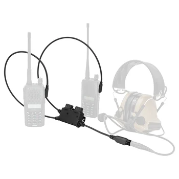 Двухканальный адаптер KENWOOD U94 PTT для разъема 7,0 мм, Охотничьи шумоподавляющие тактические наушники, наушники для защиты слуха