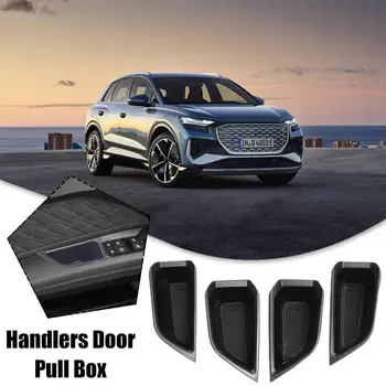 Для 2020 Audi Q4 e-tron 4 шт./компл. ABS Автомобильный Стайлинг Внутренняя Дверь Автомобиля, Подлокотник, Коробка Для Хранения, Аксессуары для Модификации интерьера Автомобиля, Черный
