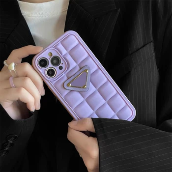 Квадратный фиолетовый высококачественный чехол для мобильного телефона iphone защитный чехол