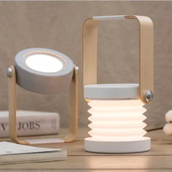Светодиодный ночник Складная USB Перезаряжаемая настольная лампа Портативная лампа с регулируемой яркостью для внутреннего освещения, лампа для чтения на открытом воздухе, лампа для кемпинга