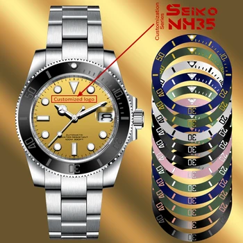 CORGEUT NH35A 40 мм, роскошные деловые мужские часы, керамический безель, Автоматические механические часы из сапфирового стекла, водонепроницаемые мужские часы для дайвинга