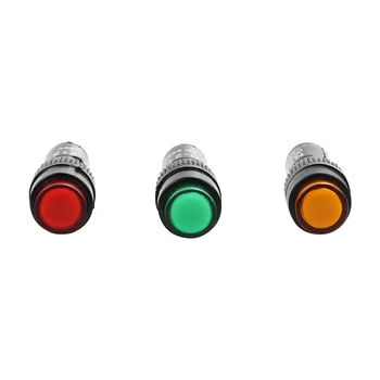 Сигнальная лампа-Индикатор питания, Тип неоновой лампы Красный/зеленый / Желтый 12 В, 24 В, 220 В, Диаметр монтажного отверстия 10 мм, 2 контакта