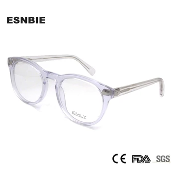 Ацетатные Корейские очки для Мужчин, Оптические оправы Для женщин, Брендовые Дизайнерские очки с полной оправой, Прозрачная круглая Оправа для очков