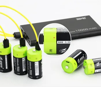 Горячая распродажа Аккумуляторная батарея ZNTER 1,5 В 3000 мАч USB размера C перезаряжаемая литий-полимерная батарея, заряжаемая по кабелю Micro USB