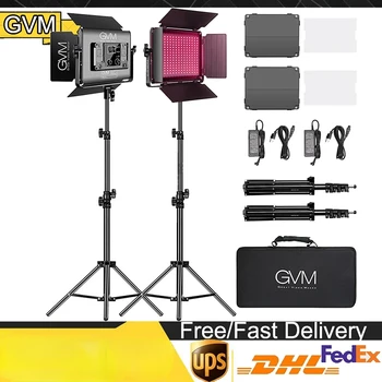 GVM 880RS RGB светодиодный Светильник для Видеосъемки 3200-5600K Полноцветный 60 Вт Комплект светодиодного Освещения для Фотостудии Для Youtube Live