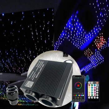 Новые Оптоволоконные Светильники с Двойными Головками Smart APP LED LightS двигатель RF кабель управления Потолочные светильники Со Звездным Эффектом RGBW WAPP 32W NEW