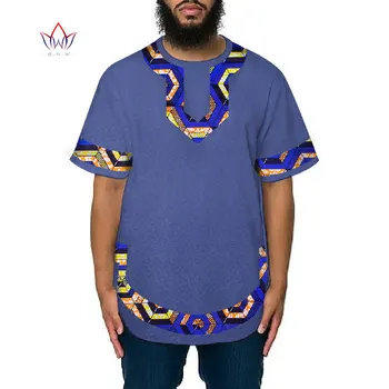 2022 Африканская Мужская Повседневная Рубашка BintaRealWax, Сшитая На заказ С Короткими Рукавами и Круглым вырезом, Облегающая Рубашка Дашики в Африканском Стиле, Мужская Одежда WYN304