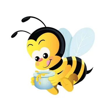Новые пчелы, которые едят мед, Мультяшная виниловая наклейка на автомобиль, бампер, багажник, защита от ультрафиолета, виниловое украшение автомобиля 15 * 14 см