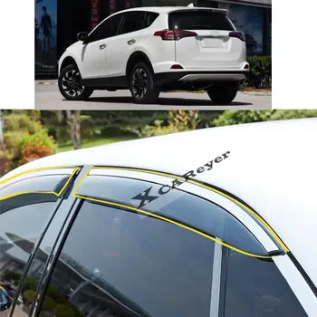 Для TOYOTA RAV4 XA40 2013 2014 2015 2016 2017 2018 Наклейка для стайлинга автомобилей, Пластиковое Оконное стекло, Ветровой козырек, защита от дождя/Солнца, вентиляционное отверстие
