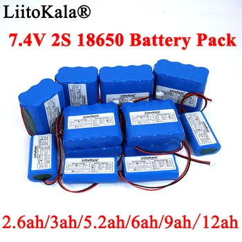 Liitokala 7,4 V 18650 Литиевый аккумулятор 2S 6ah 9ah Рыболовный светодиодный светильник Bluetooth Динамик 8,4 V Аварийные батареи DIY с печатной платой