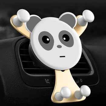Универсальный держатель для смартфона Panda, автоматическая вентиляционная подставка для телефона, крепление для мобильного телефона 360 для Iphone в автомобиле