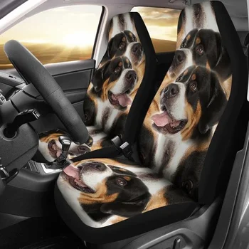 2 шт. чехлов для автомобильных сидений с принтом швейцарской горной собаки