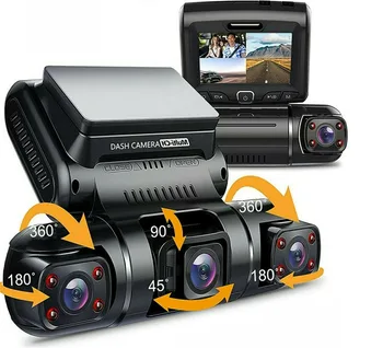 Трехобъективный рекордер ночного видения DVR 360 HD широкоугольная камера LCD TF Автомобильный видеорегистратор