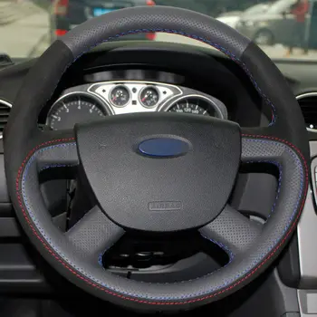 Верхний кожаный чехол на руль с ручной вышивкой для Ford Focus 2 2005-2011