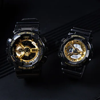 Круглые водонепроницаемые и светящиеся молодежные модные спортивные часы с большим циферблатом, мужские и женские электронные часы