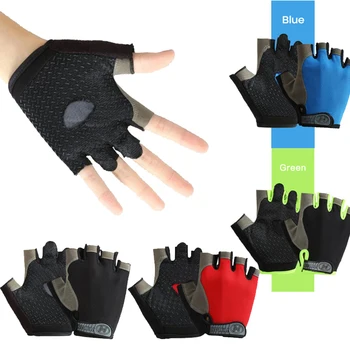 1 пара Противоскользящих Гелевых Велосипедных перчаток на половину пальца, Велосипедные Перчатки для левой и правой руки, Противоударные спортивные перчатки для шоссейного велосипеда MTB, Ветрозащитные