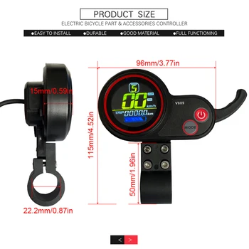 Дисплей Ebike Дисплей Для протокола №2 Hook Finger Измеритель дроссельной заслонки SM Электрический Скутер V889 Цветной Дисплей С USB-портом 6PIN SM