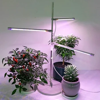 Светодиодный светильник для выращивания растений полного спектра, лампа для выращивания растений с регулируемой яркостью по высоте и таймером для комнатных растений