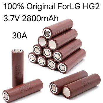 100% оригинальный аккумулятор LG HG2 18650 2800 мАч 3,7 В разряда 30A специальная электронная сигарета аккумуляторный блок питания + бесплатная доставка
