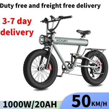 Kickwey Bicicleta Eléctrica K20 Para Adultos, Bici De Montaña Todoterreno Con Neumático Ancho De 1000W  Y 20AH 48V, La Mejor Bic
